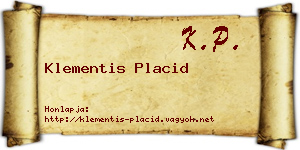 Klementis Placid névjegykártya